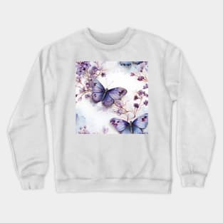 Butterflies Watercolor 13 - Purple Emperor Crewneck Sweatshirt